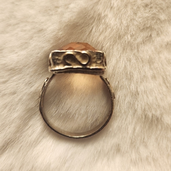 Orange Crystal and Silver Ring - Picture 8 of 8